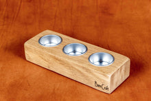Load image into Gallery viewer, Oak 'Barn Craft' tea light holder