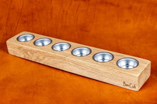 Load image into Gallery viewer, Oak 'Barn Craft' tea light holder