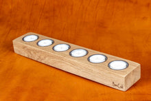 Load image into Gallery viewer, Oak 'Barn Craft' tea light holder