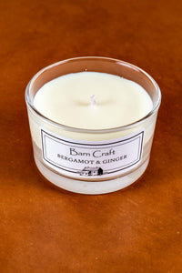 Bergamot & Ginger scented soy wax candle