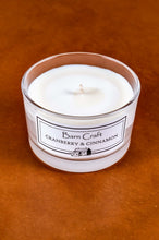 Load image into Gallery viewer, Cranberry &amp; Cinnamon scented soy wax candle
